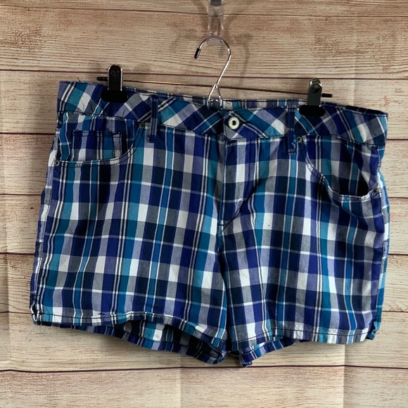 Faded Glory Pants - Faded Glory Plaid Button Boyfriend Shorts